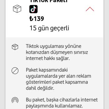 Vodafone Tik Tok Paketi. Dik Kat Edin Yüklenmiyor.