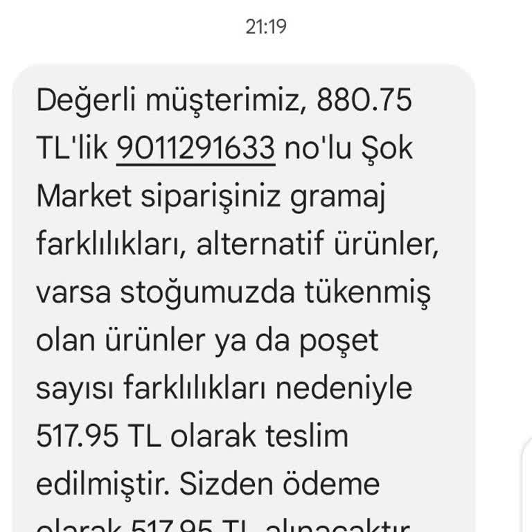 Şok Market Eve Kadar Ücretsiz Teslimat Sonrası