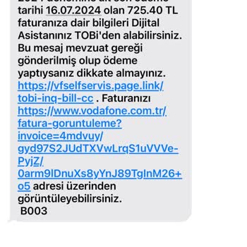 Vodafone Bilgi Vermeden Ücret Yansıttı.