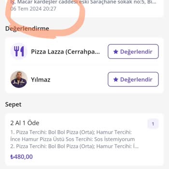 Getir Yemek İade Sorunu