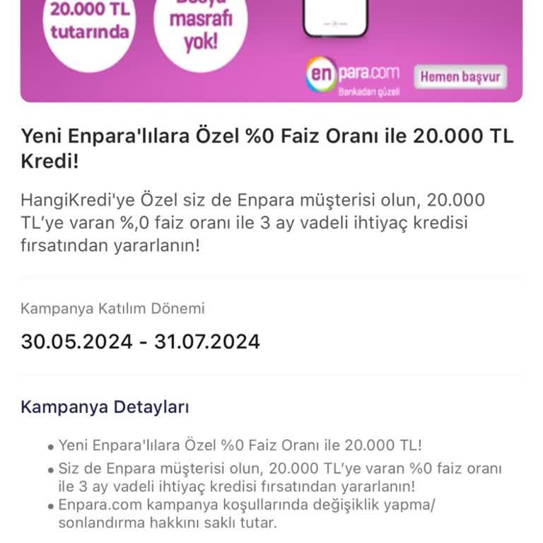 Enpara'nın Yaptığı Yalan Reklam