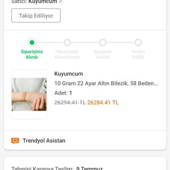 Trendyol Altın İade Almıyor
