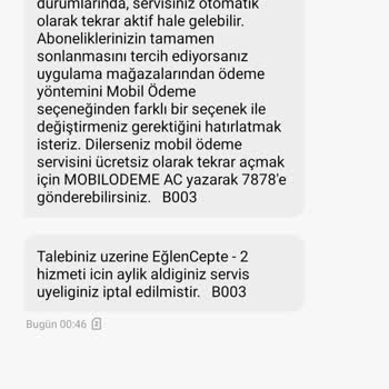 Bilgim Ve İznim Olmadan Vodafone Eğlen Cepte Mobil Üyeliği Başlatmış