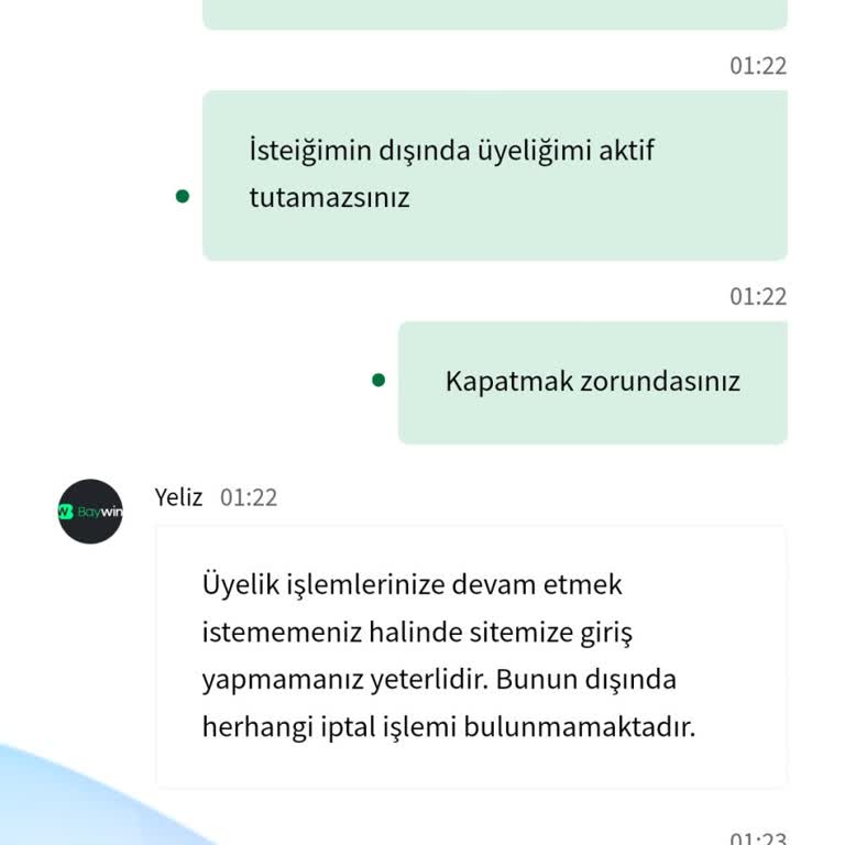 Baywin Sitesi İsteğim Dışında Üyeliğimi Aktif Tutuyor Üye Olmayınız