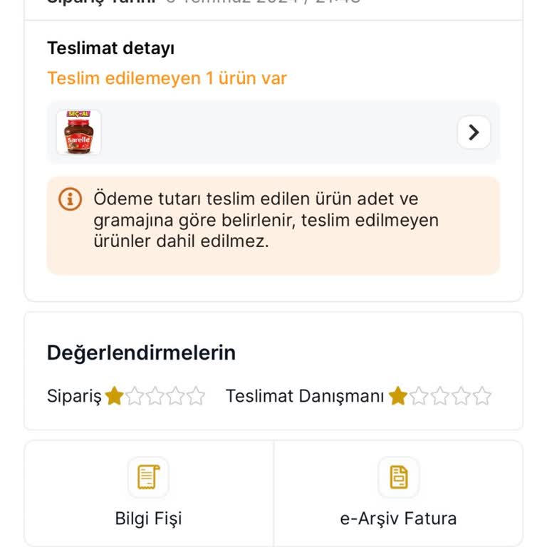Migros Hemen Teslim Edilmeyen Sipariş