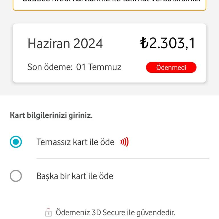 Vodafone Tarafından Kullanım Dışı Farklı Ek Paket Tarifeme Yansıtılmış