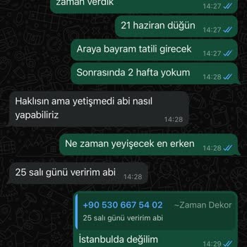 Zaman Dekor (zamandekor_masasandalye) Zaman Dekor Masa - Geç Gelen Sipariş Ve Hasarlı Üstün Teslimi