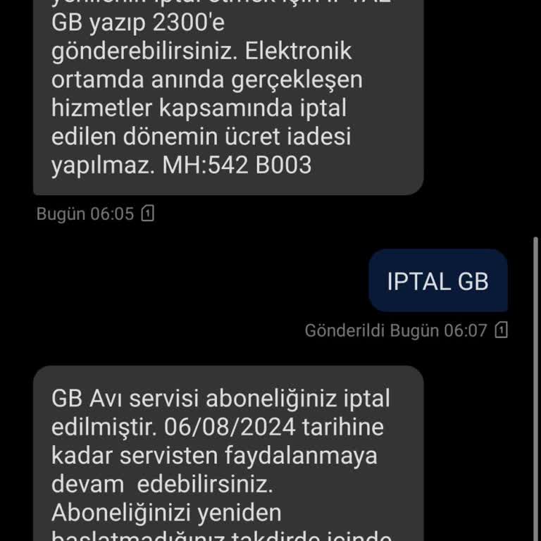 Vodafone GB Av Ücret İadesi