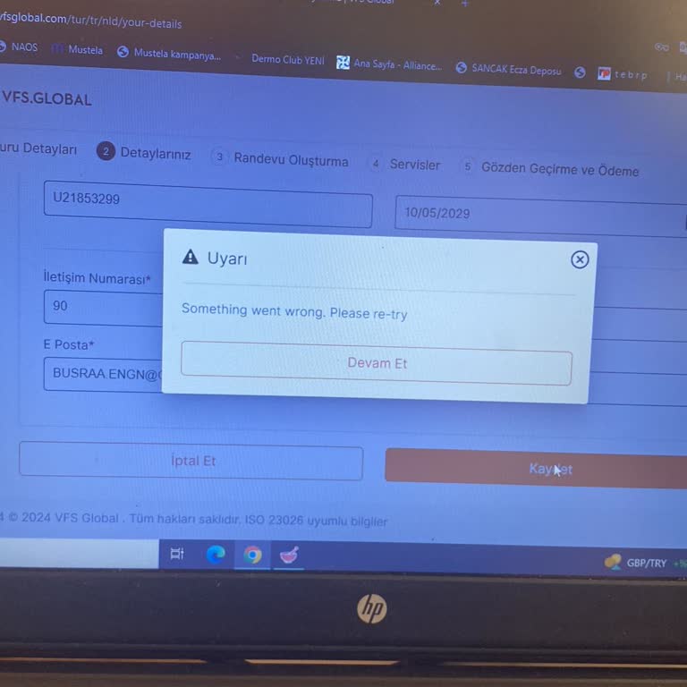VFS Global Vize Başvurusunda Gelmeyen OTP Kod