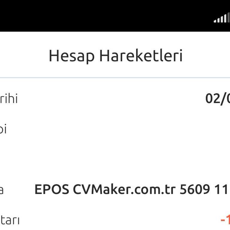 CV Maker Üyelik İptalimi Sağladığım Halde Bankamdan Para Çekim Sağladı