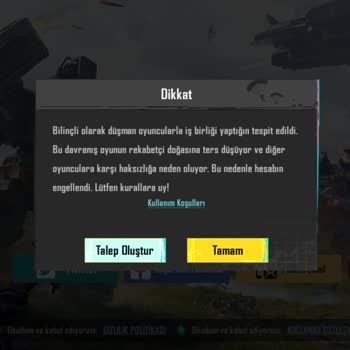PUBG (Pubgmobile.com) Hesap Engeli Kaldırılması Talebi