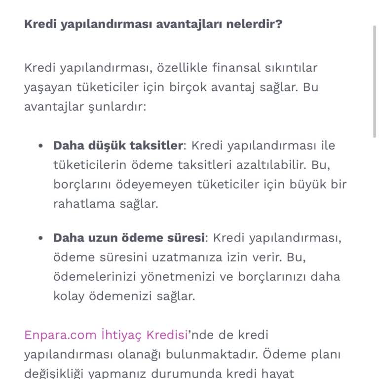 Enpara Kredi Borçlarının Yapılandırması