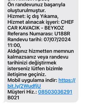 Arabamiyika.com Pazar Günü Kapalı Olan Araç Yıkama Randevusu Mağduriyeti