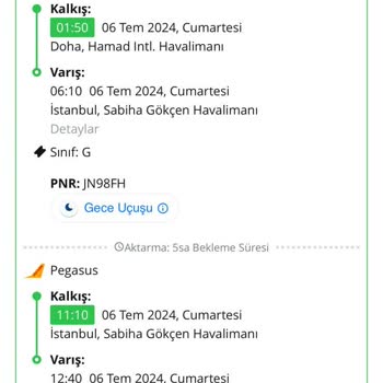 20 Saat Rötar Yapan Pegasus Şirketleri