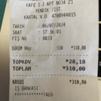 İntiba Döner Pişmemiş Çiğ Döner