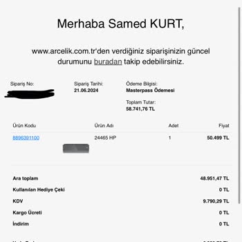 İlgisiz Arçelik Firmasi Hala Ürünü Teslim Etmedi