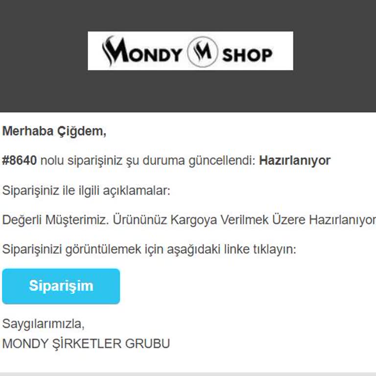 Mondy Shop'tan Alışveriş Hatası
