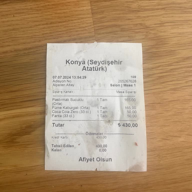 Terra Pizza Seydişehir Şubesi'nde Kötü Müşteri Deneyimi