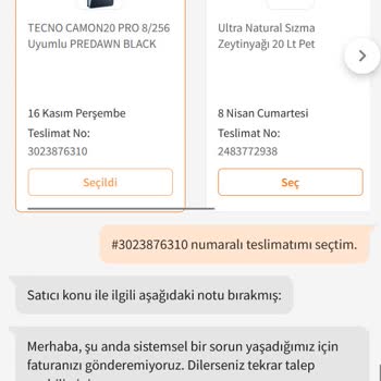 Trendyol Fatura Sorunu Ve Yetersiz Müşteri Desteği