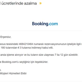 Booking Paramı İade Etmiyor!
