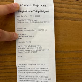 10 Günde Tiftiklenen Ürünü İade Almadılar Lc Waıkıkı Diyarbakır Forum