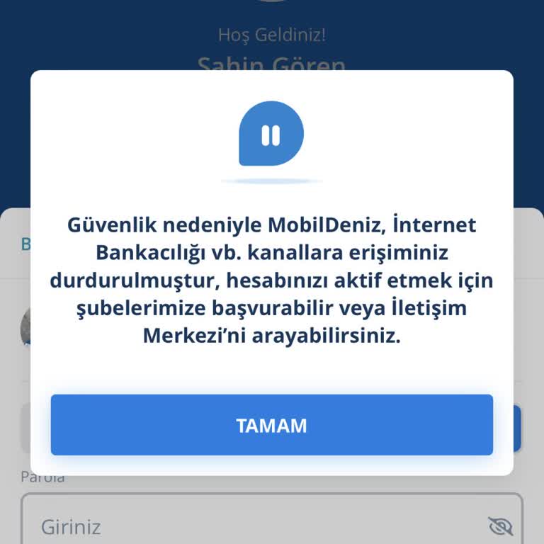 Denizbank Erişim Durdurulması Kaldırma