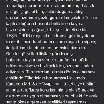 Teknosa Teşhir Ürün Teslimatı
