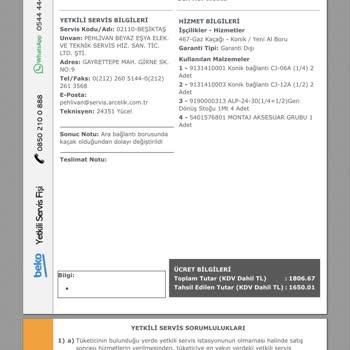 Beko Beşiktaş Yetkili Servis