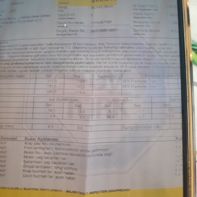 Ford Connect Şasi No Okunmuyor Acil