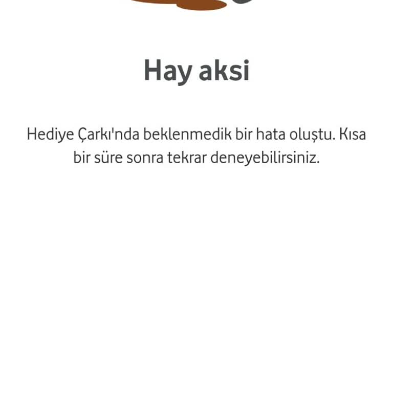 Vodafone Hediye Çarkı Hatası