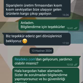 Reydeko Halı Siparişimi 1.5aydır Göndermiyor