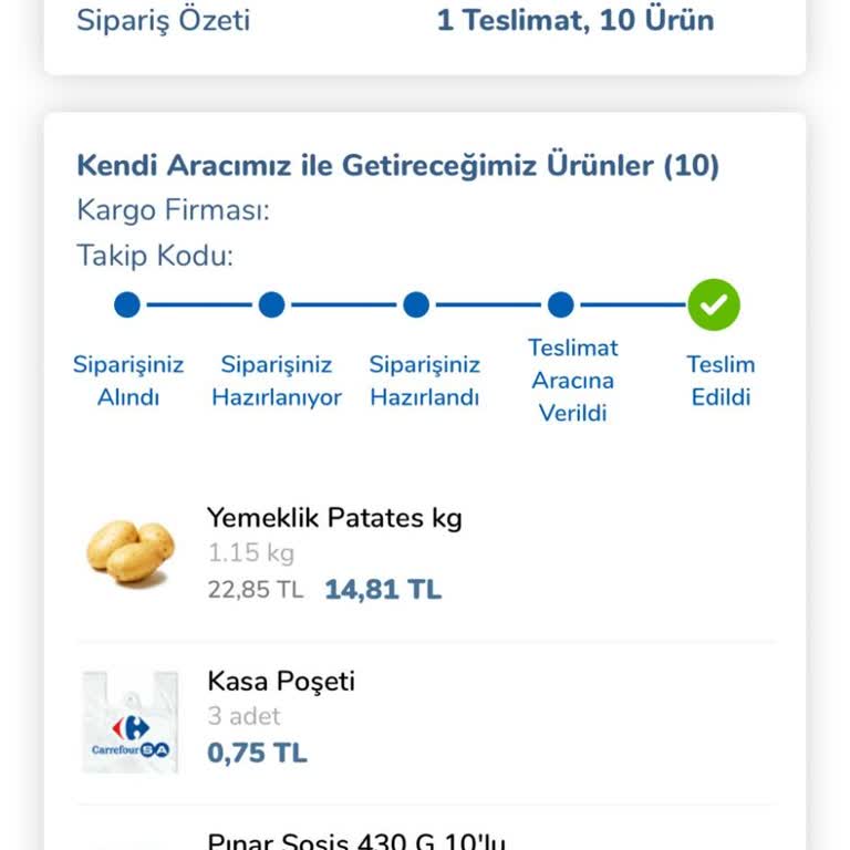 Carrefour SA Online Mağduriyeti - Teslim Edilmeyip Edildi Gözüken Ürün