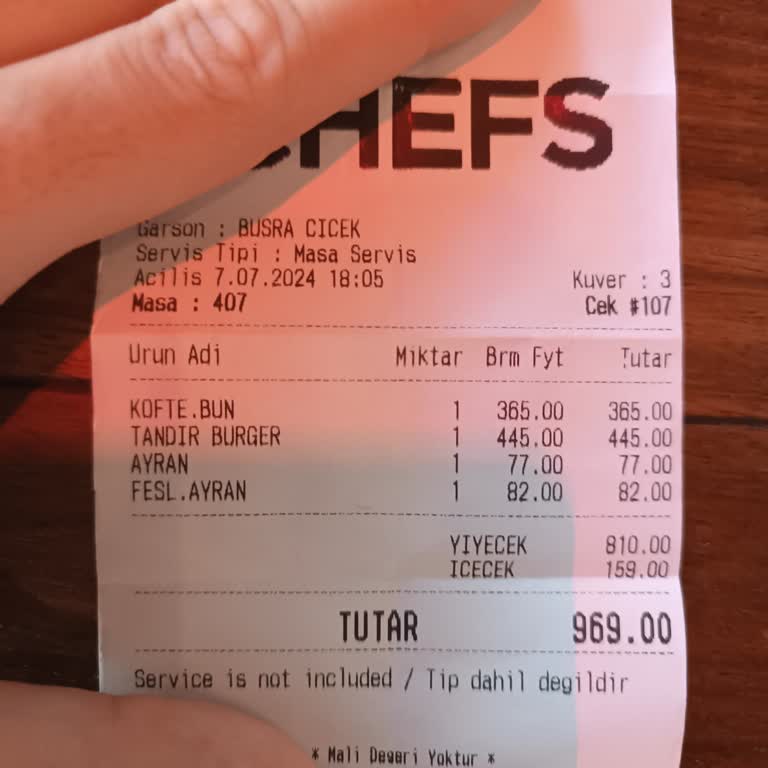 Big Chef'in Kalitesiz Hizmeti