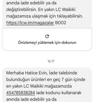 LCW İade Ürün Ve Kodu Alıp İademi Yapmadı