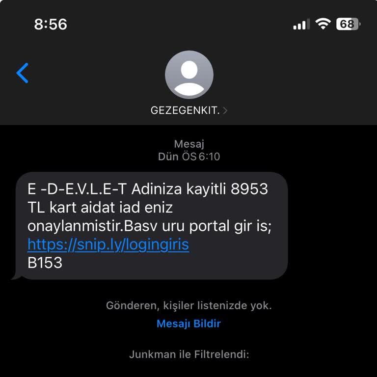 Gezegenkıt (SMS) Alakasız Mesaj