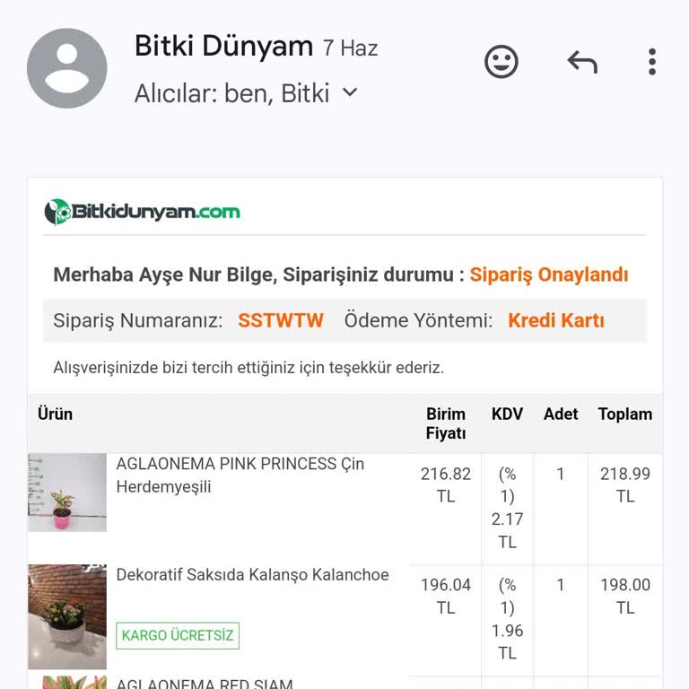 Bitki Dünyam Gönderilmeyen Ürünler İade Edilmeyen Paralar