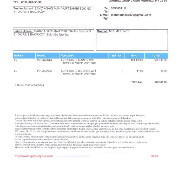 LG Servis Kurulum Şikayetim