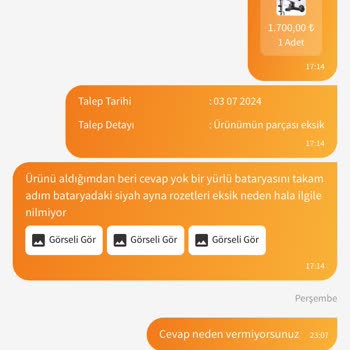 Trendyol Satıcısından Taraf Olarak Montajı Yapılmış Ürünü İade İstiyor