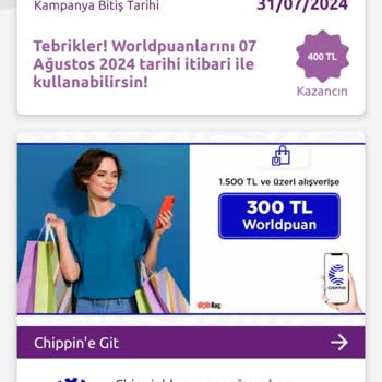 Chippin Uygulamasında Yapı Kredi Bankası Kredi K İle Ödeme Yapamıyorum