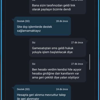 GameSatış Tan Asla Bir Daha Alışveriş Yapmayacağım