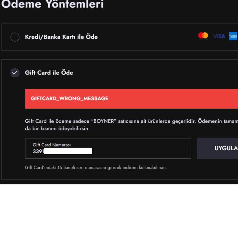 Totem Kart Boyner Şikayet