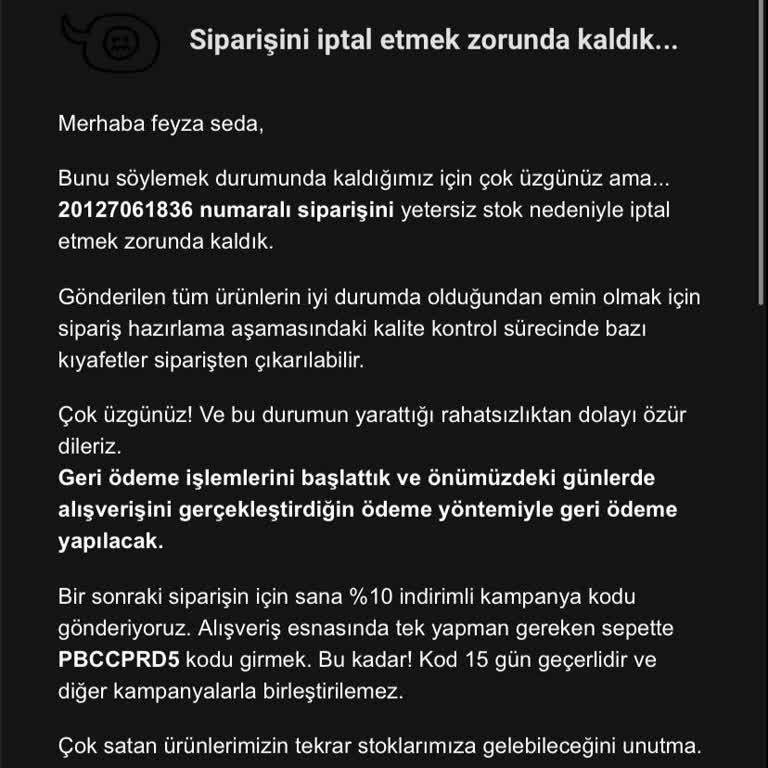 Pull & Bear İademi Yatırmıyor