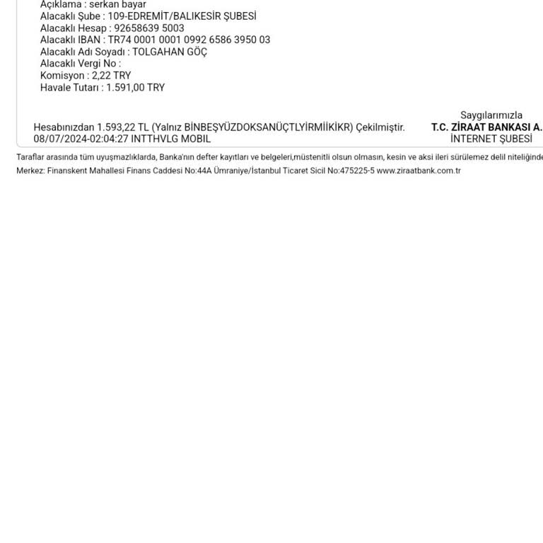 hesabımla dolandırıcılığa maruz kaldım