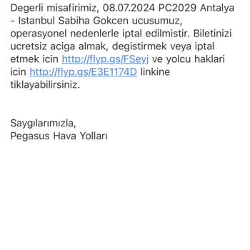 Pegasus Uçuşa Saatler Kala Uçak Biletimi İptal Etti!