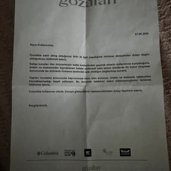 Sezon Mont Columbia Markasının Ürünlerinin Arkasında Durmaması