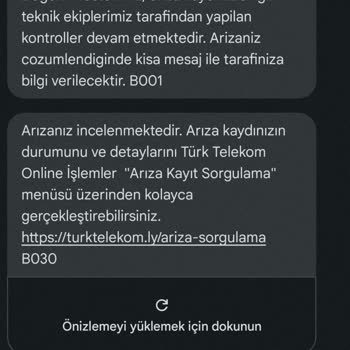 Türk Telekom Arıza Kaydına Dönüş Alamıyorum