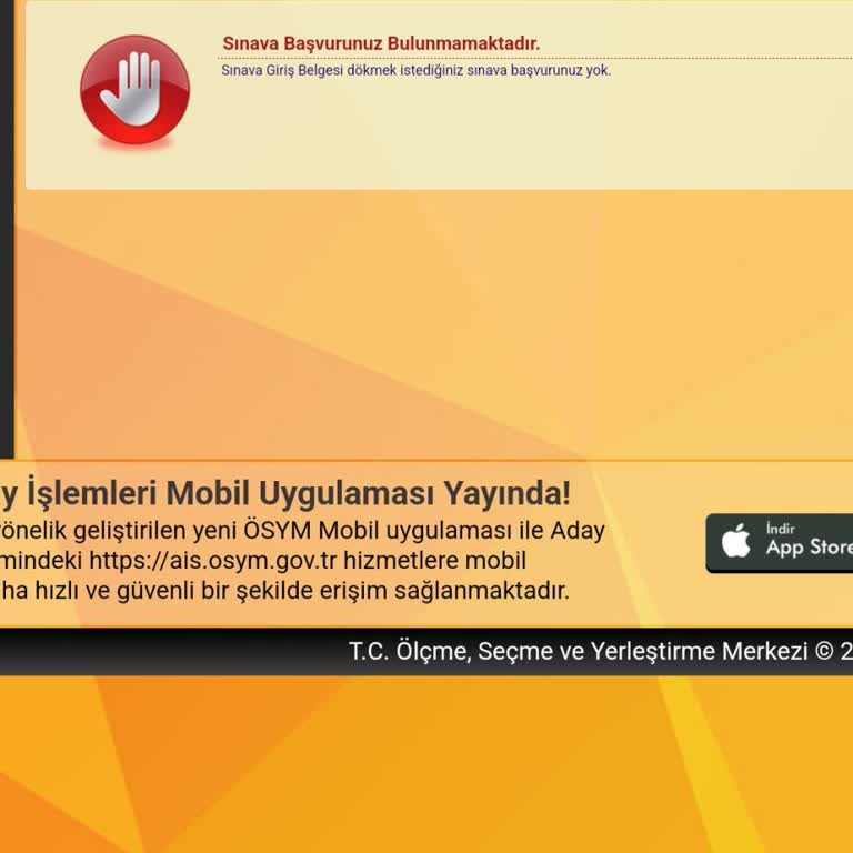 Ösym Sınav Başvurum Gözükmüyor