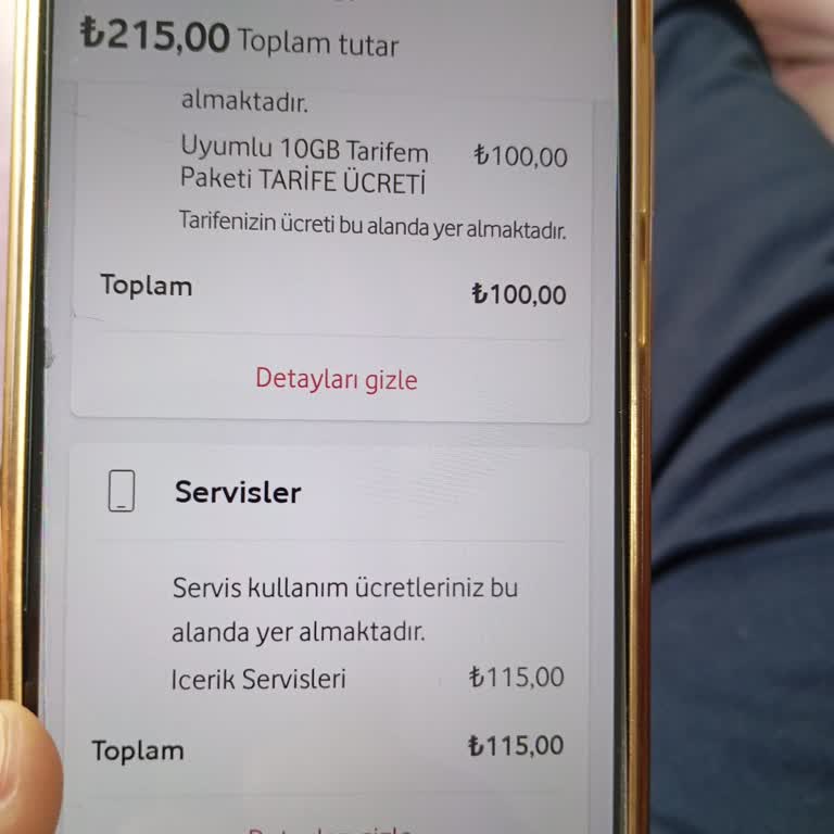 Vodafone Yüksek Fatura Gönderilmesi