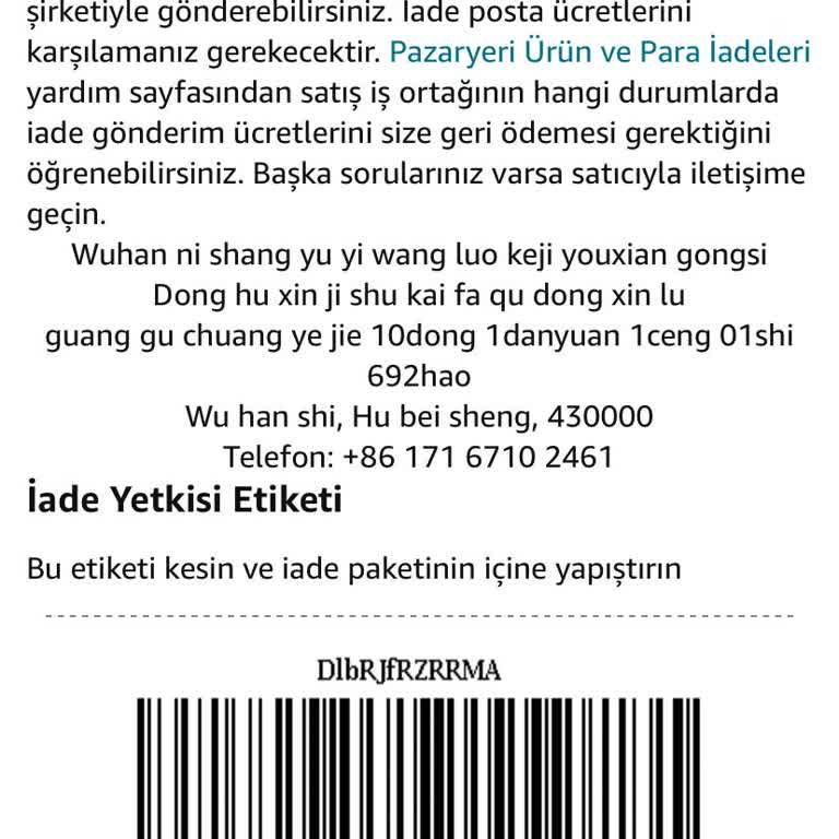 Amazon İade Şikayeti, Ürünü İade Edemiyorum