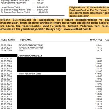 VakıfBank Kart Üyelik Ücreti Problemi